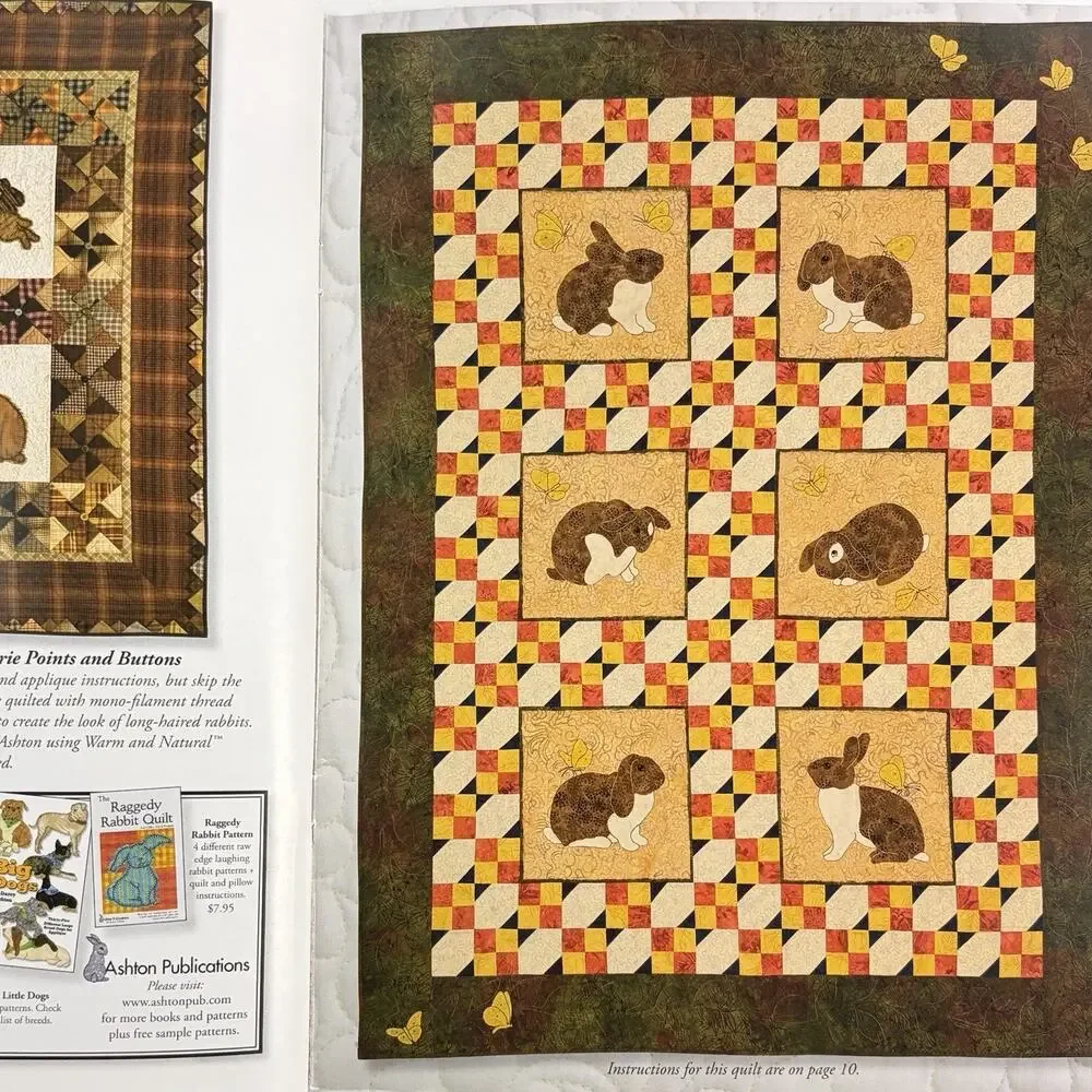 Bunnies & More Quilt Pattern Book Darcy Ashton Appliques Quilting Bunny Rabbit